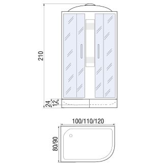 Душевая кабина River Nara 100х80 МТ L 10000003639 с поддоном